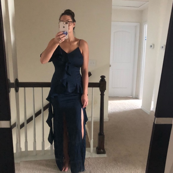 Long Navy Dress NWOT - Picture 3 of 5